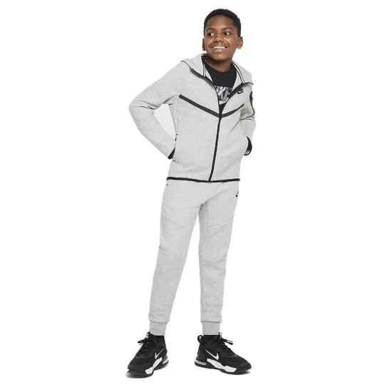 nike tech fleece tracksuit grey and white