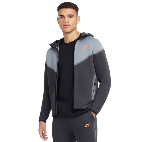 gray and orange nike hoodie