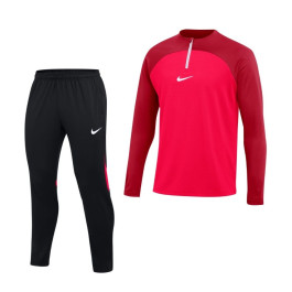 Nike academy on sale tracksuit black red