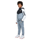 Nike Tech Fleece Trainingspak Sportswear Kids Grijsblauw Zwart Wit Lichtgeel
