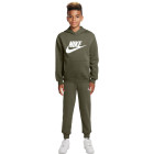 Nike Sportswear Club Fleece Big Logo Hoodie Trainingspak Kids Olijfgroen Wit