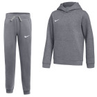 Nike Park 26 Fleece Pullover Hoodie Joggingpak Kids Donkergrijs Wit