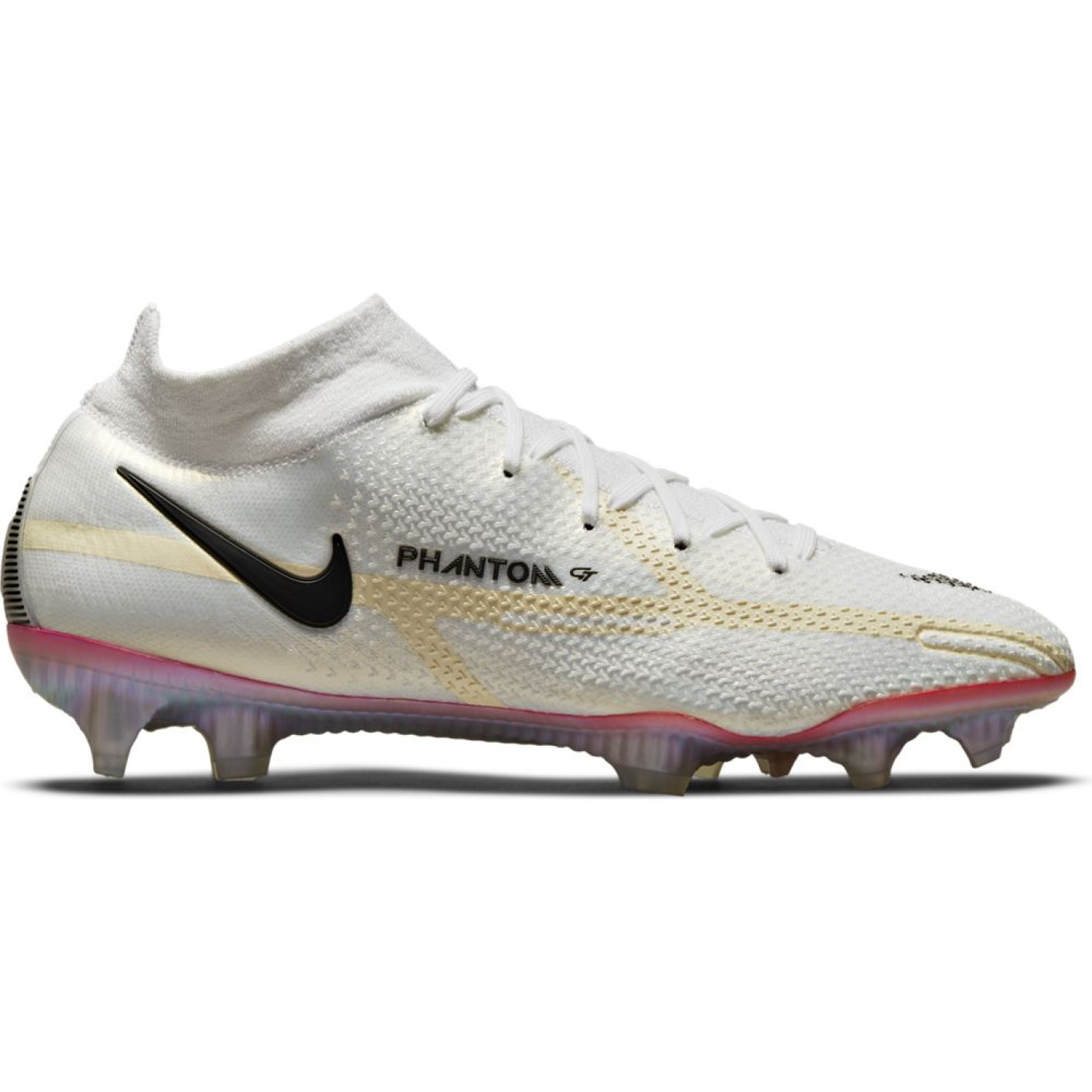 Nike Phantom GT 2 Elite Voetbalschoenen met Sokje Gras Wit Zwart Rood Roze