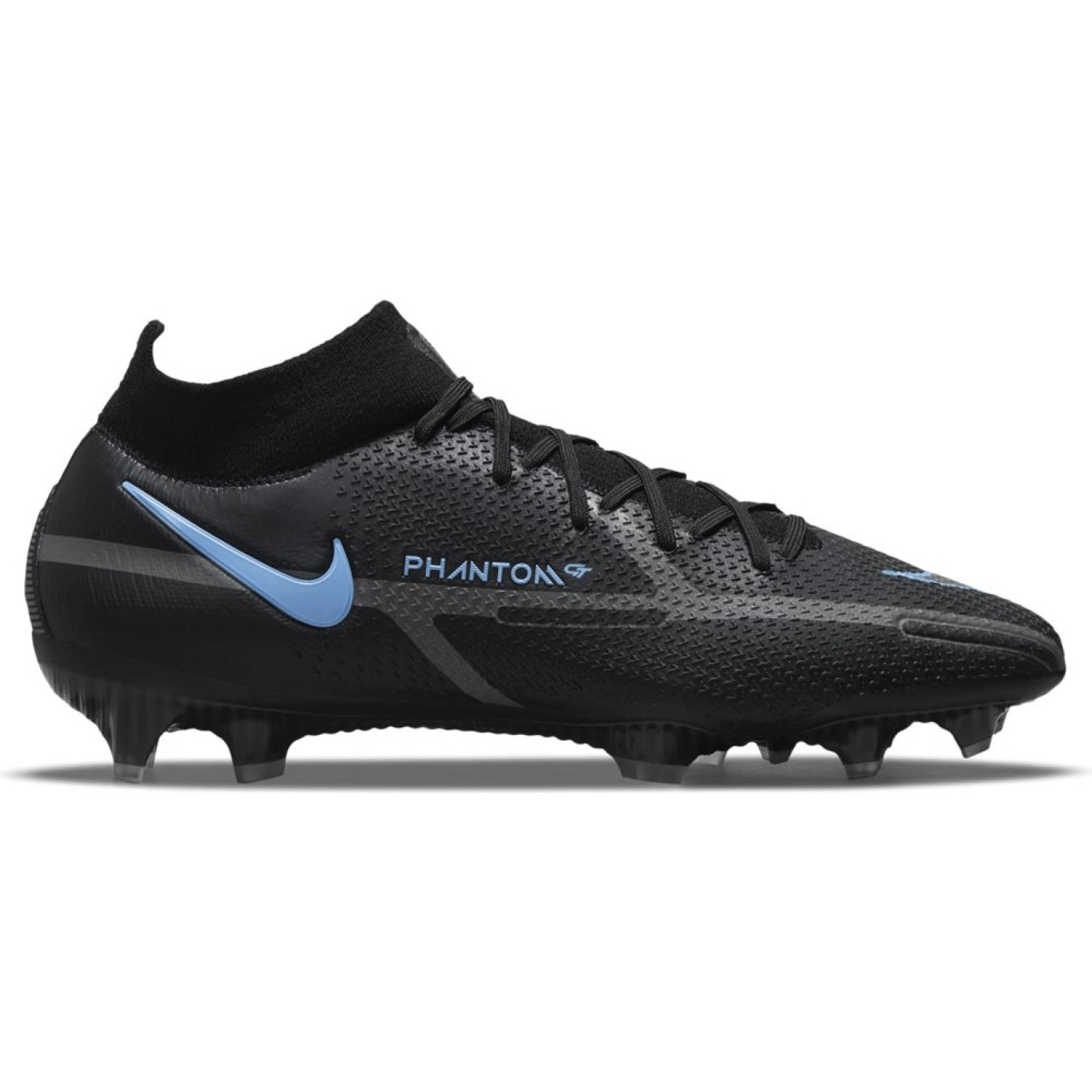 Nike Phantom GT 2 Elite Football Boots Grass with Collar Black Dark Grey