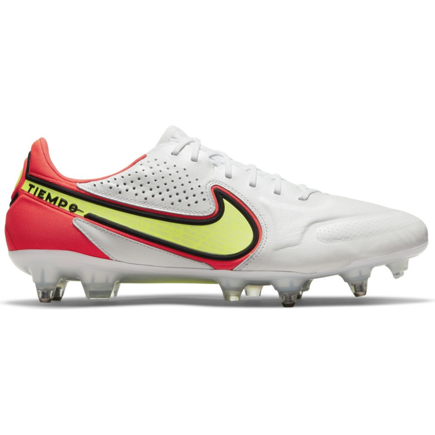 Nike Tiempo Legend 9 Elite Soft-Ground Football Boots (SG) Anti-Clog White Yellow Red