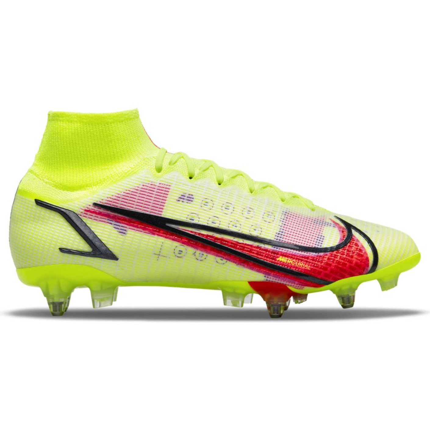 Nike Mercurial Superfly 8 Elite Soft-Ground Football Boots (SG) Anti-Clog Yellow Red Black