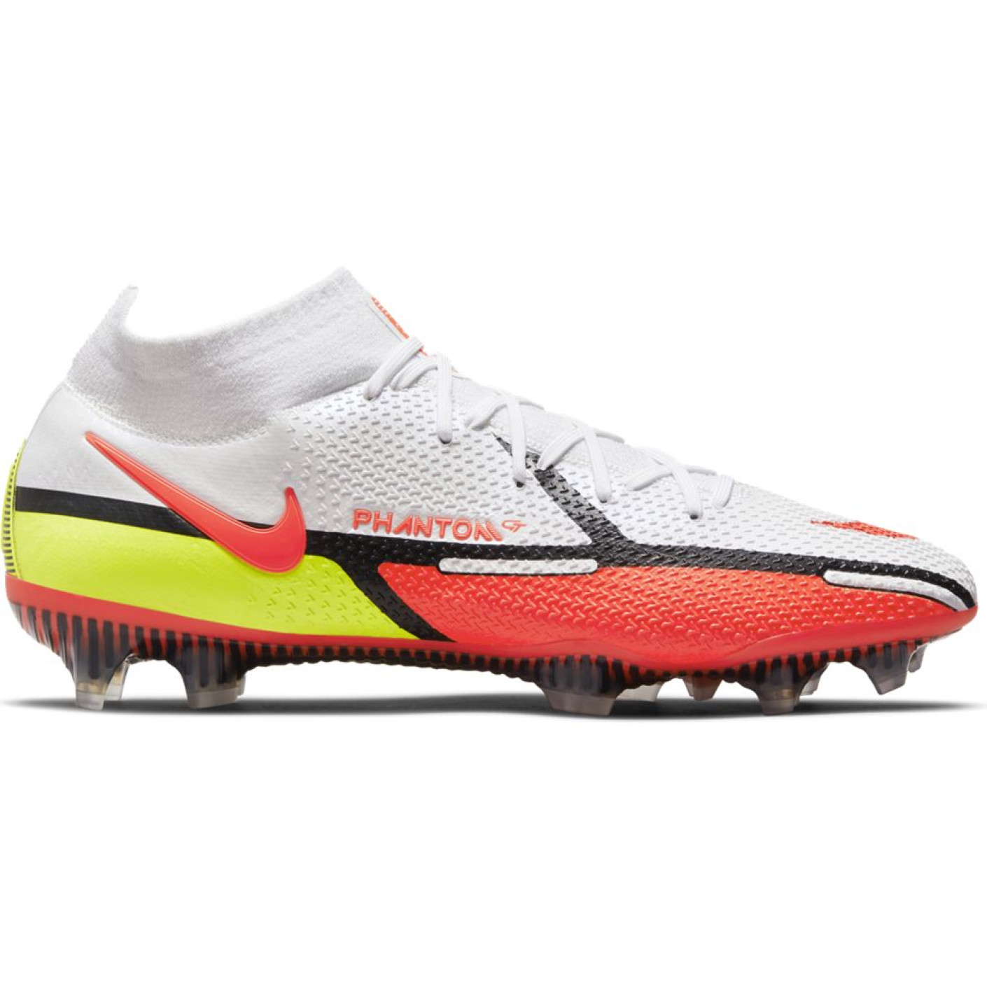 Nike Phantom GT 2 Elite DF Voetbalschoenen (FG) Wit Rood Geel