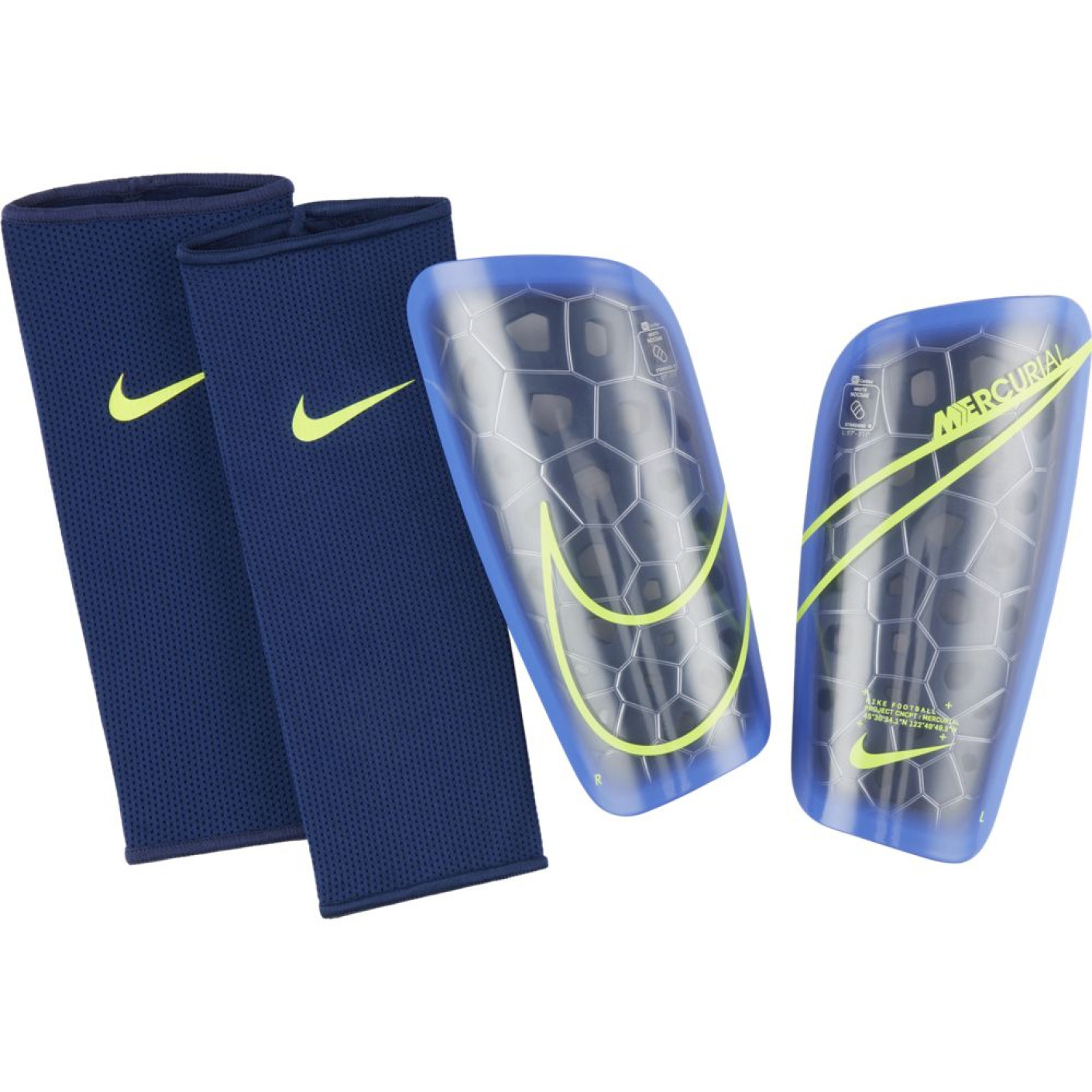 Nike Mercurial Shin Guards Blue Purple Yellow