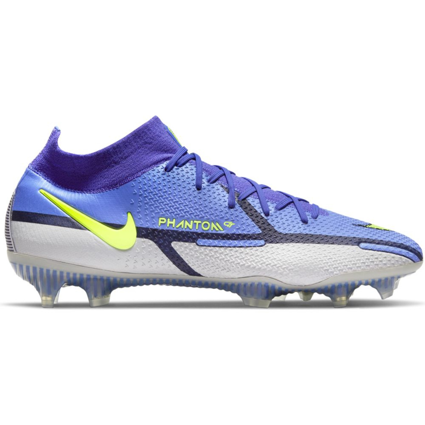 Nike Phantom GT2 Elite DF Gras Voetbalschoenen (FG) Paars Grijs Geel Zwart - KNVBshop.nl