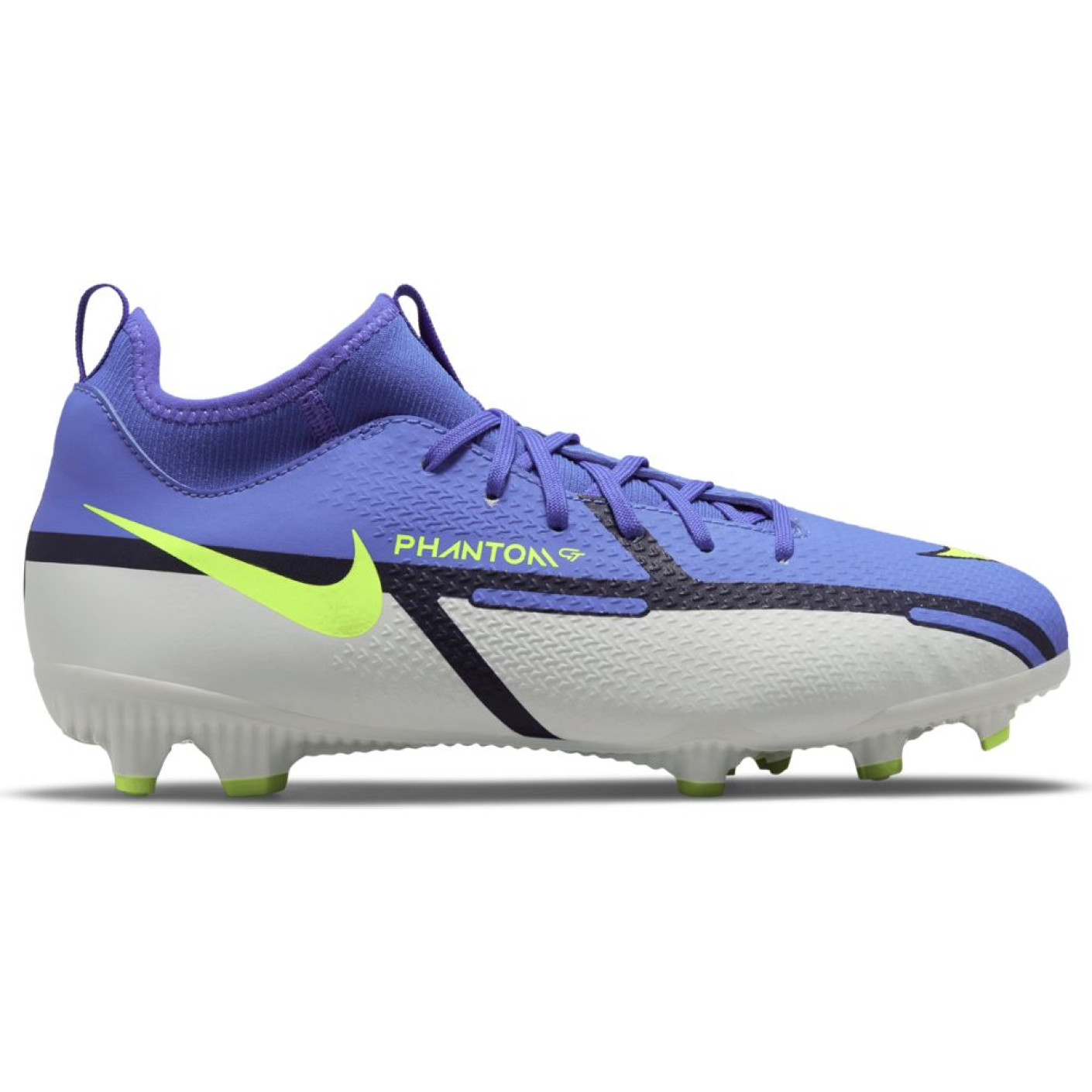 Nike Phantom GT2 Academy DF Gras / Kunstgras Voetbalschoenen (MG) Kids Paars Grijs Geel Zwart - KNVBshop.nl