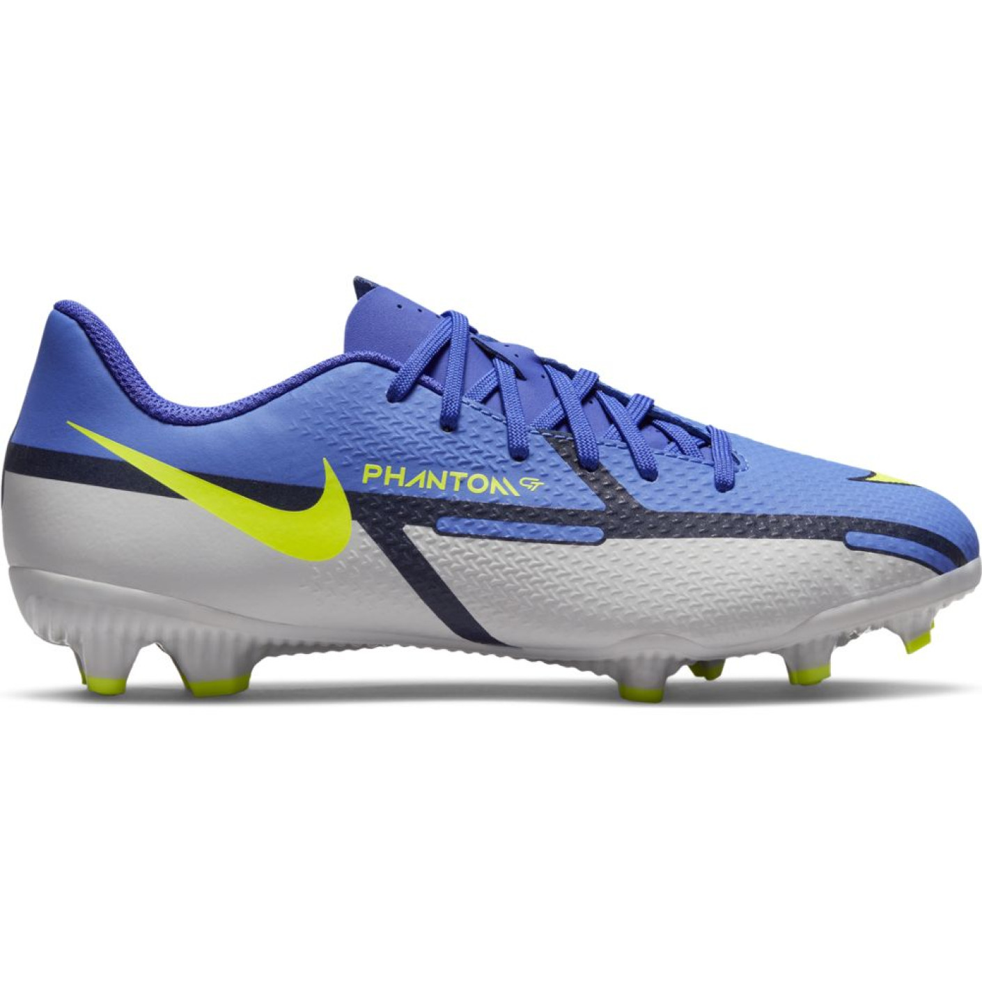 Nike Phantom GT2 Academy Grass /Artificial Turf Football Shoes (MG) Kids Purple Yellow Grey Black