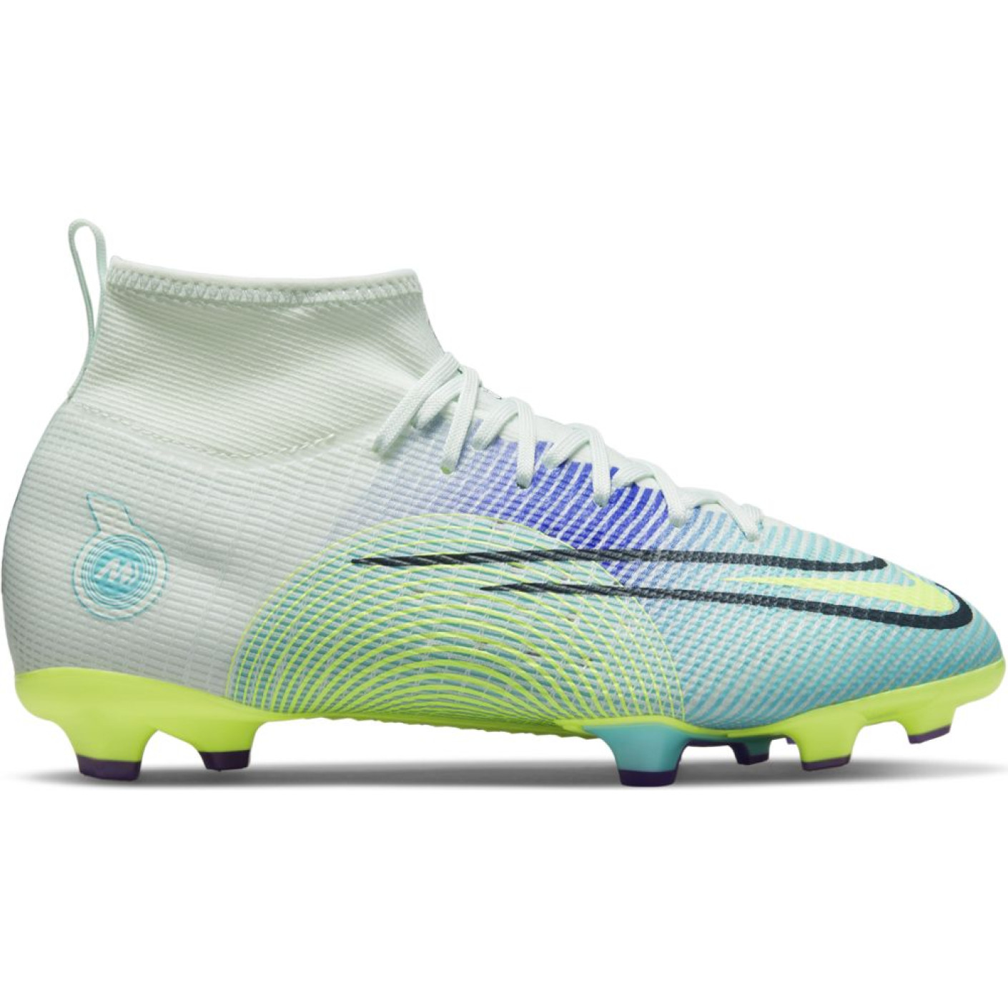 Nike Mercurial Superfly 8 Pro MDS Grass Football Shoes (FG) Kids Green Yellow Purple