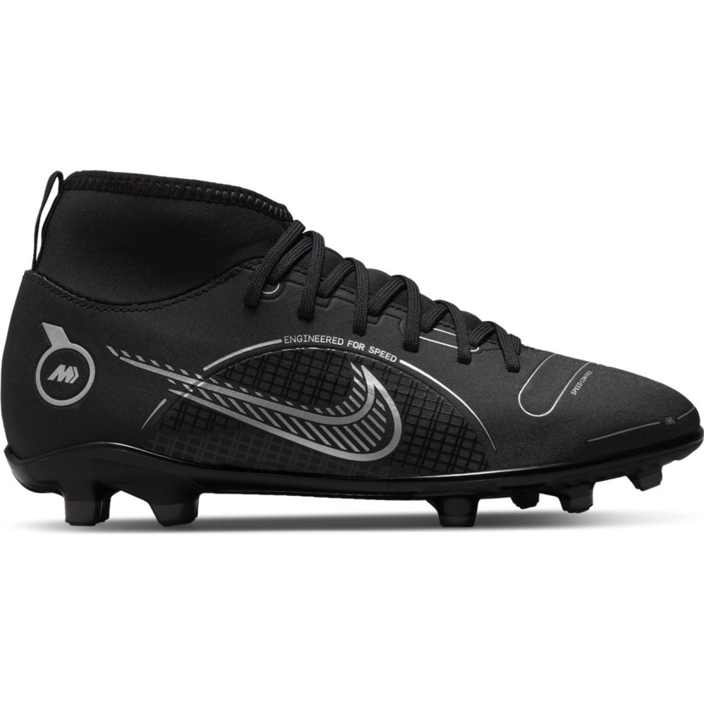 Nike Mercurial Superfly 8 Club Gras / Kunstgras Voetbalschoenen (MG) Kids Zwart Donkergrijs