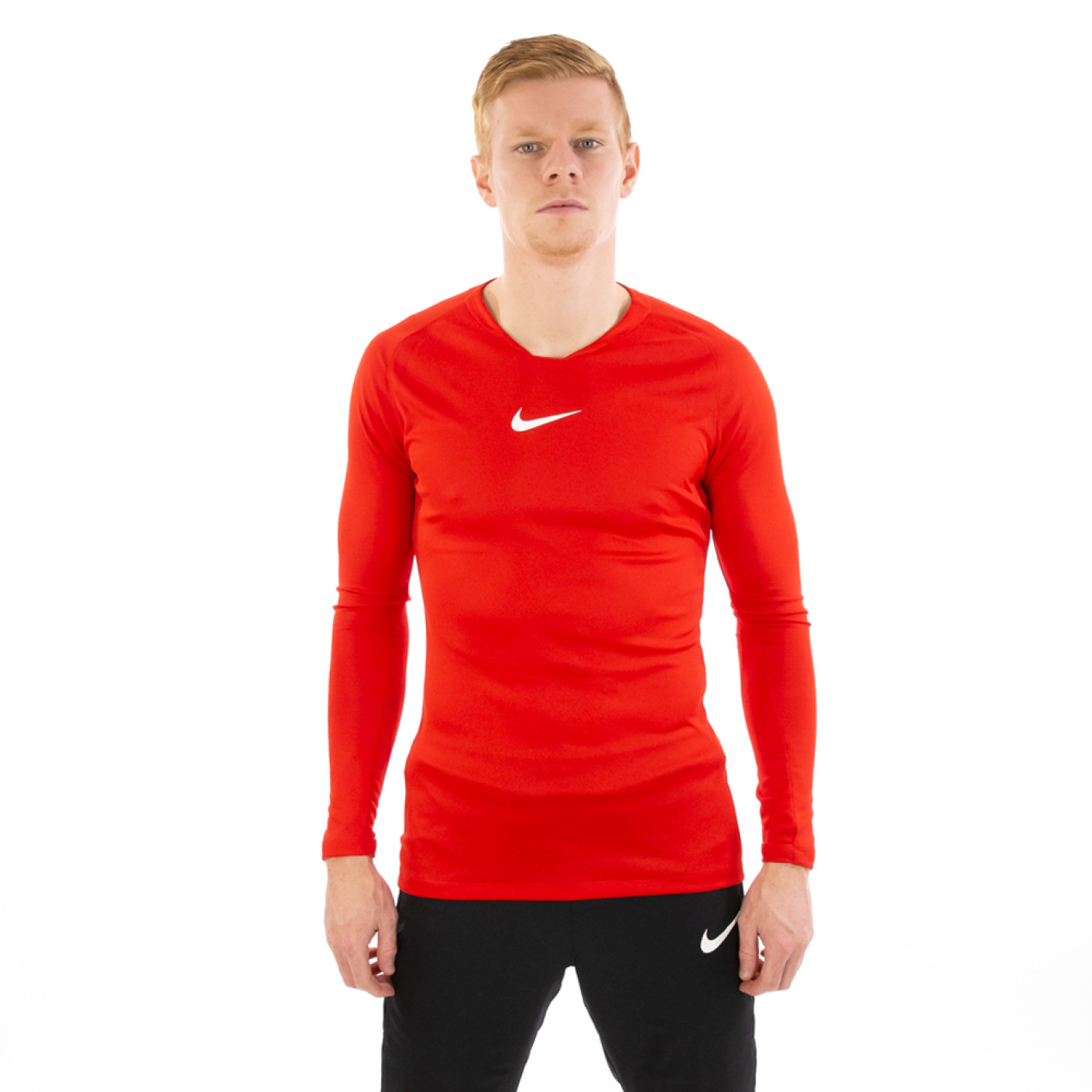 Nike Dri-Fit Park Ondershirt Lange Mouwen Rood Wit