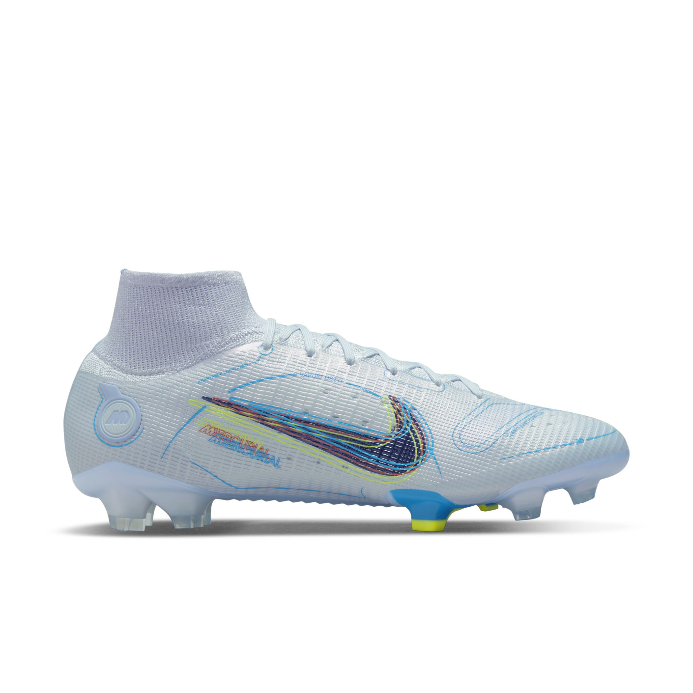 Nike Mercurial Superfly 8 Elite Gras Voetbalschoenen (FG) Grijs Felblauw Geel