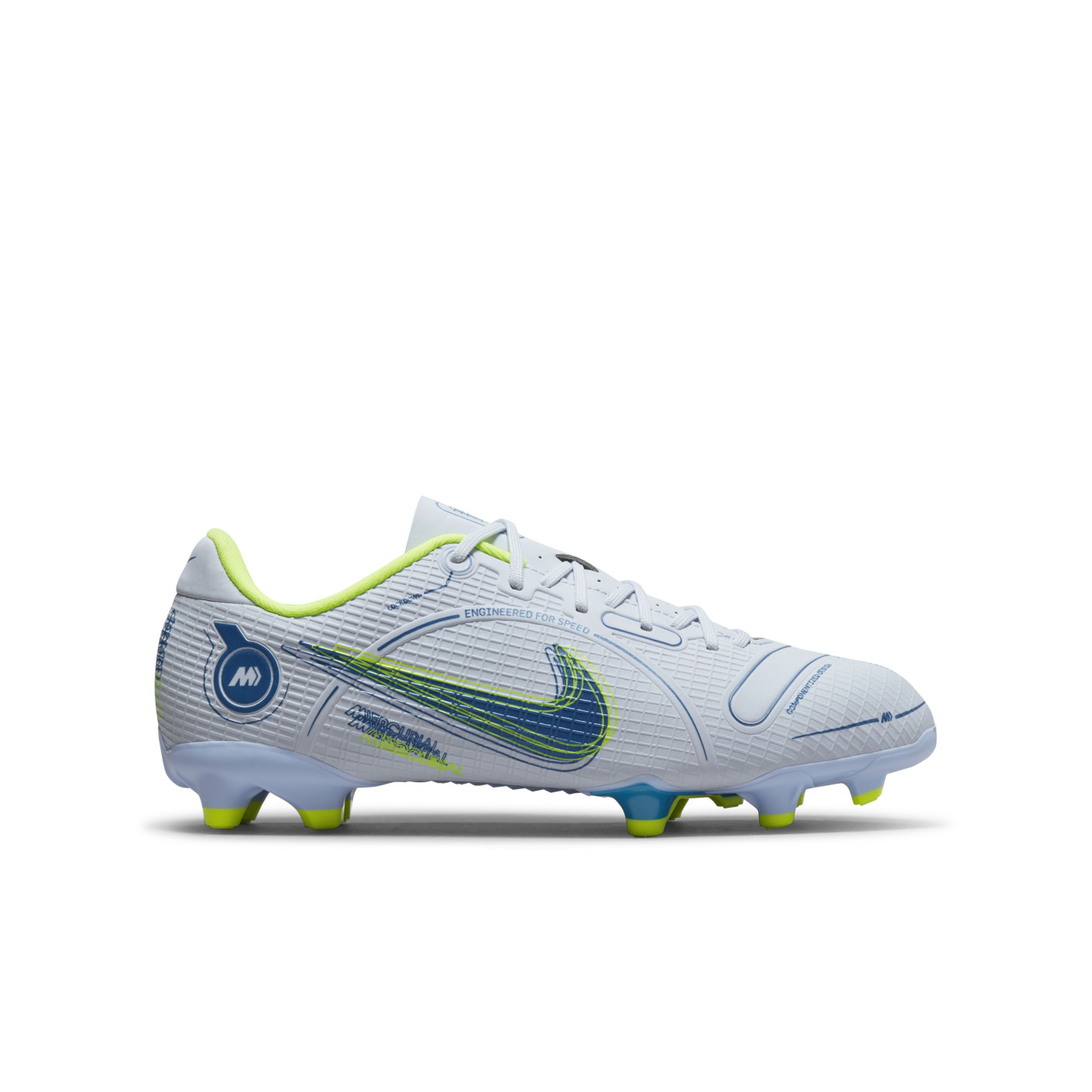 Nike Mercurial Vapor 14 Academy Gras / Kunstgras Voetbalschoenen (MG) Kids Grijs Donkerblauw Geel