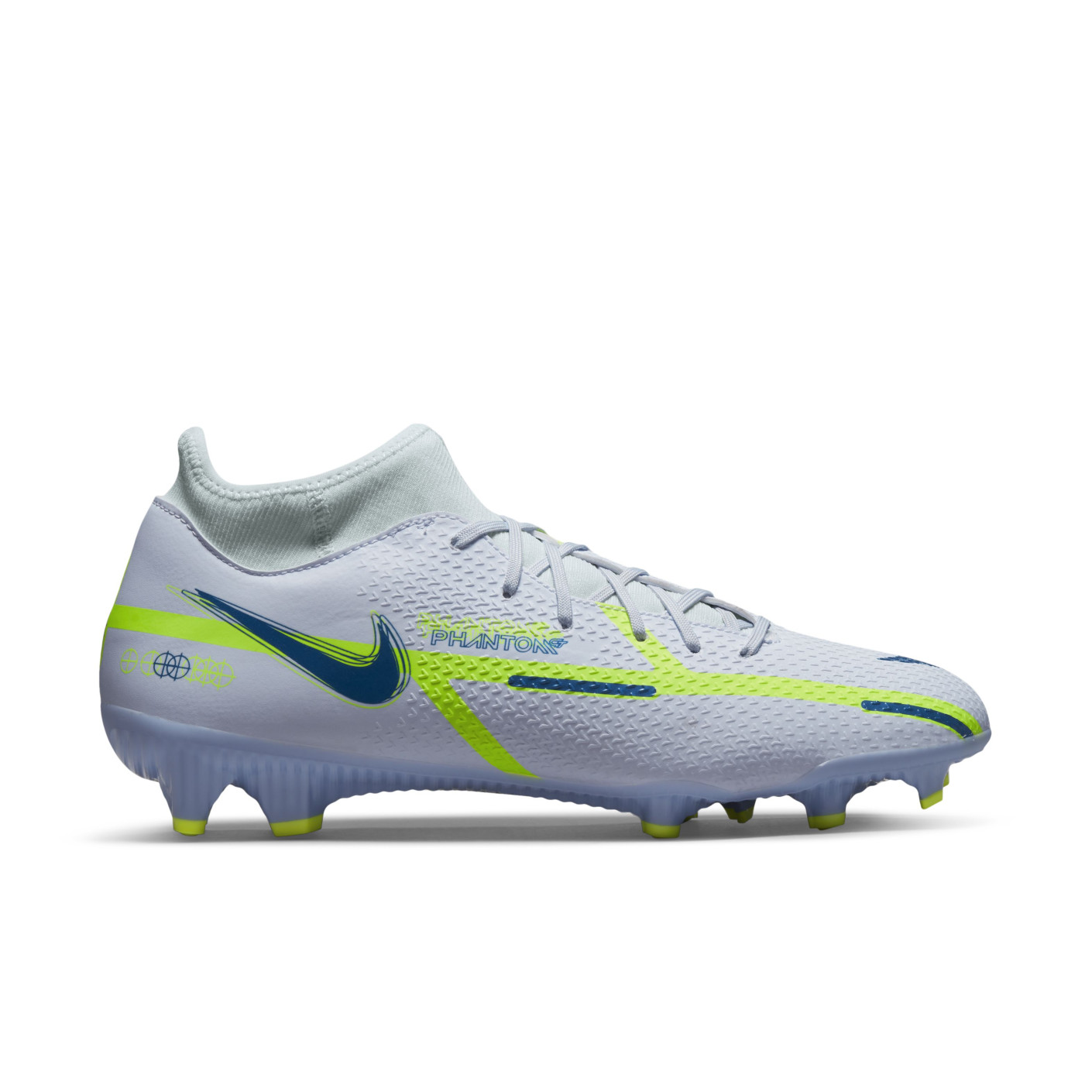 Nike Phantom Academy GT2 Dynamic Fit Gras / Kunstgras Voetbalschoenen (MG) Grijs Donkerblauw