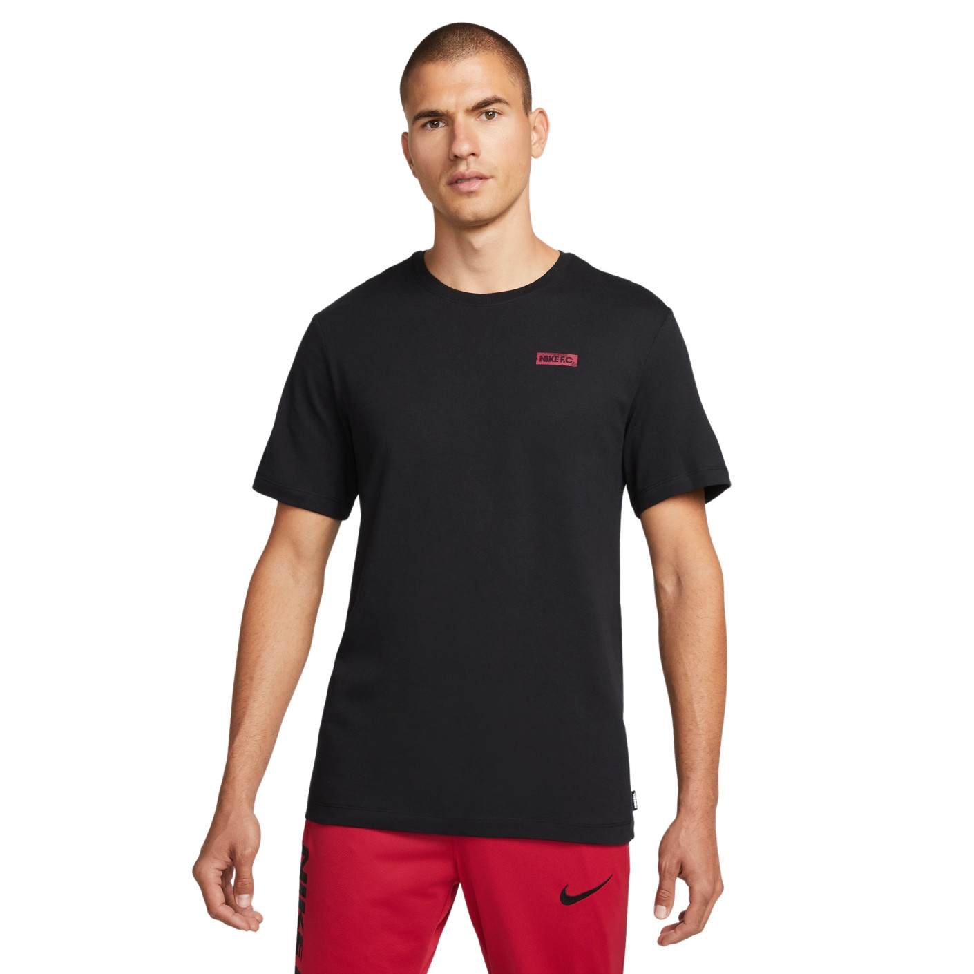 Ja te binden Eik Nike F.C. T-Shirt Graphic Seasonal Zwart Rood - KNVBshop.nl