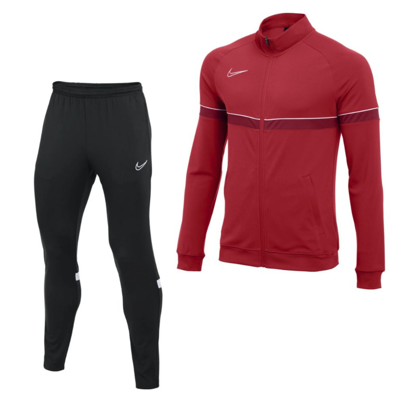 Nike Academy 21 Dri-Fit Tracksuit Red Dark Red Black