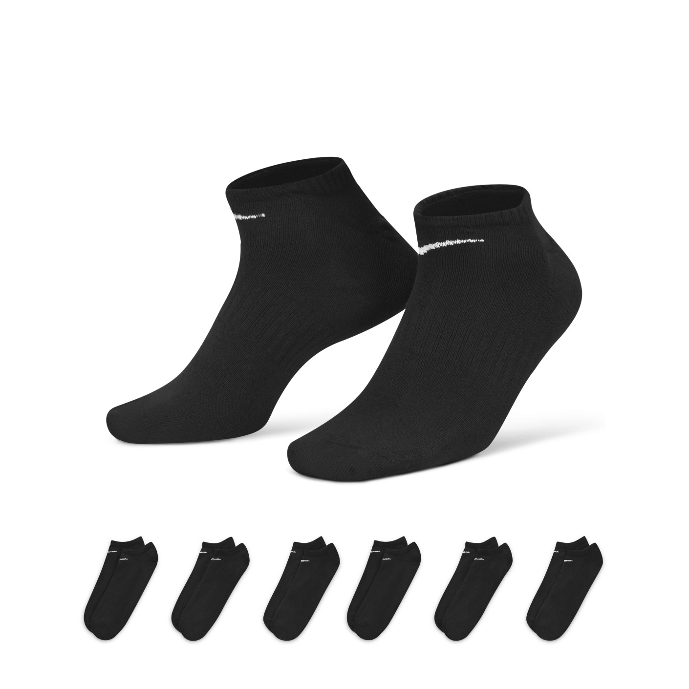 Nike Everyday Lightweight Short Sports Socks 6 Pack Black
