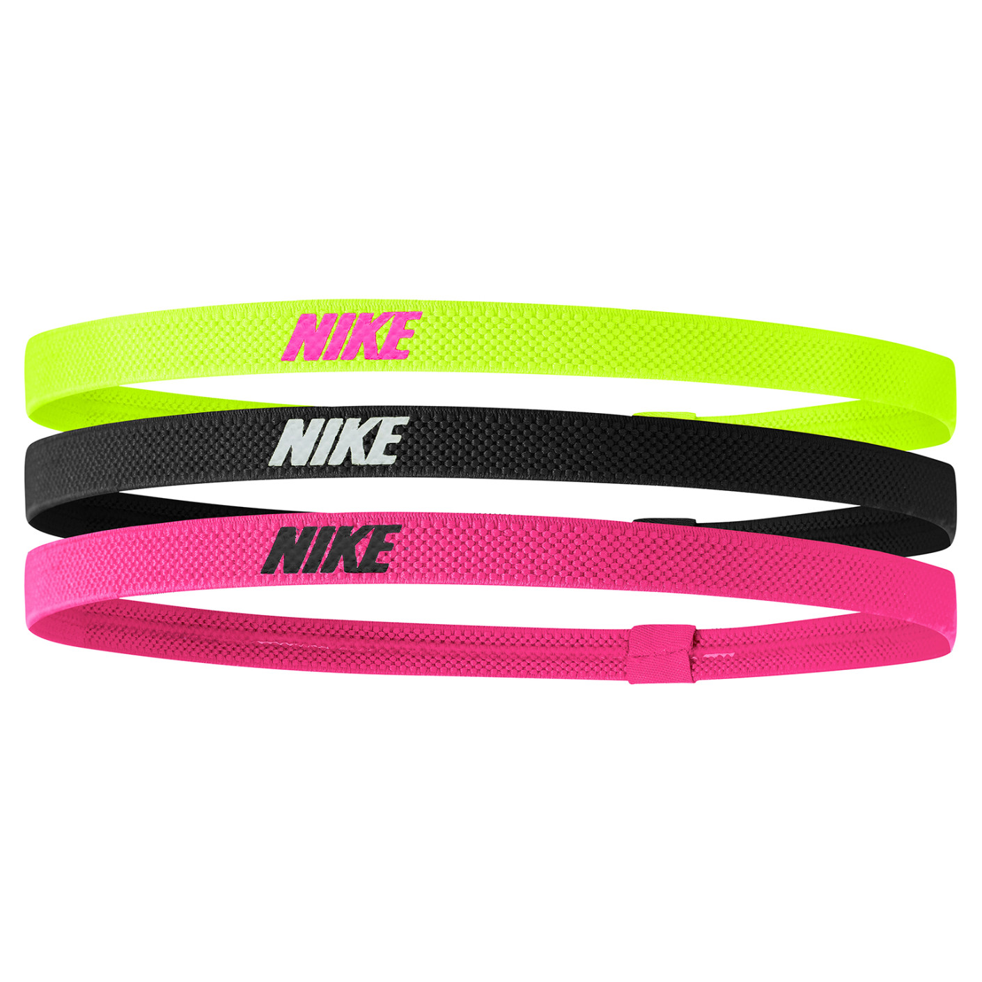 Nike Elastic Headbands 2.0 3 Pack Yellow Black Pink KNVBshop
