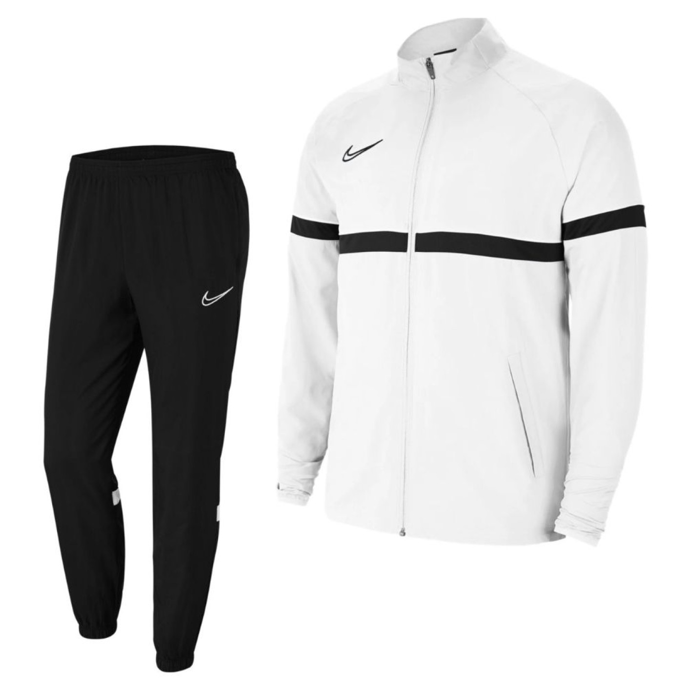 Nike Academy 21 Dri-Fit Woven Tracksuit White Black