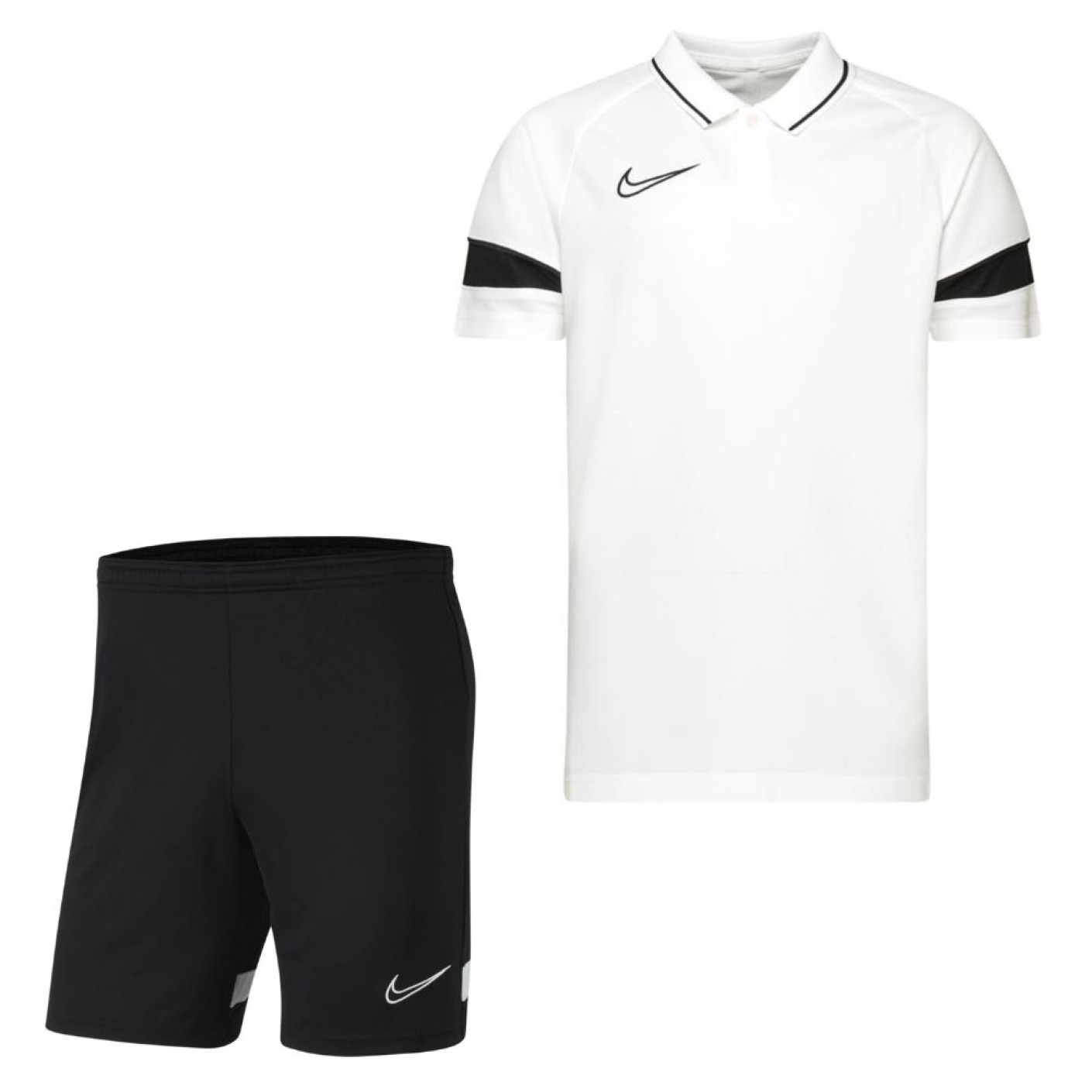 Nike Academy 21 Dri-Fit Polo Trainingsset Kids Wit Zwart