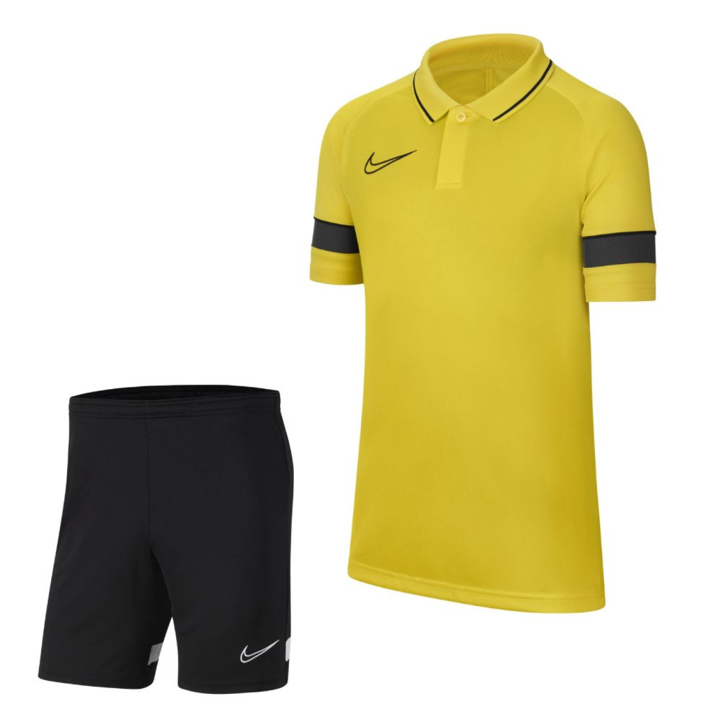 Nike Academy 21 Dri-Fit Polo Trainingsset Kids Geel Zwart