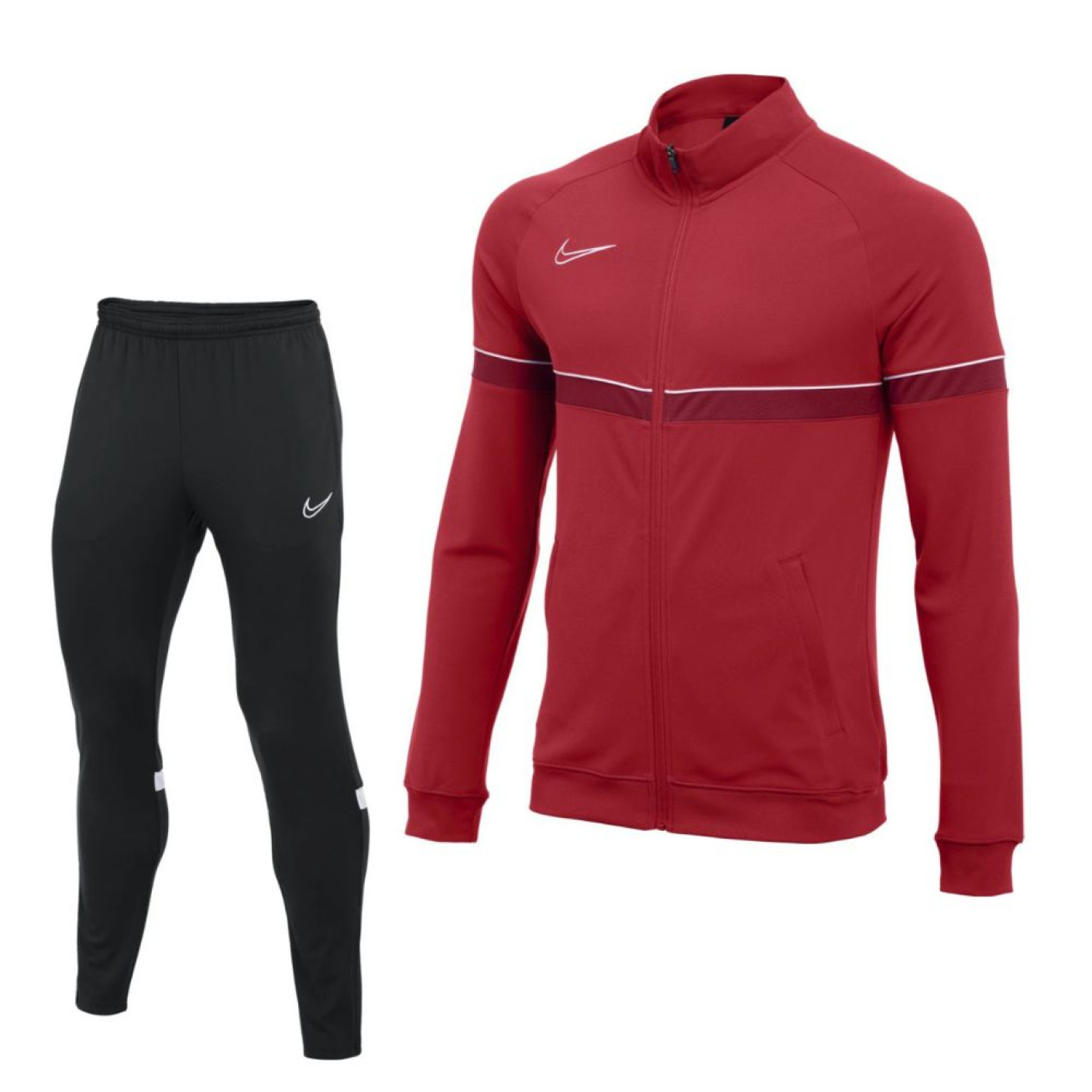 Nike Academy 21 Dri-Fit Trainingspak Kids Rood Donkerrood Zwart