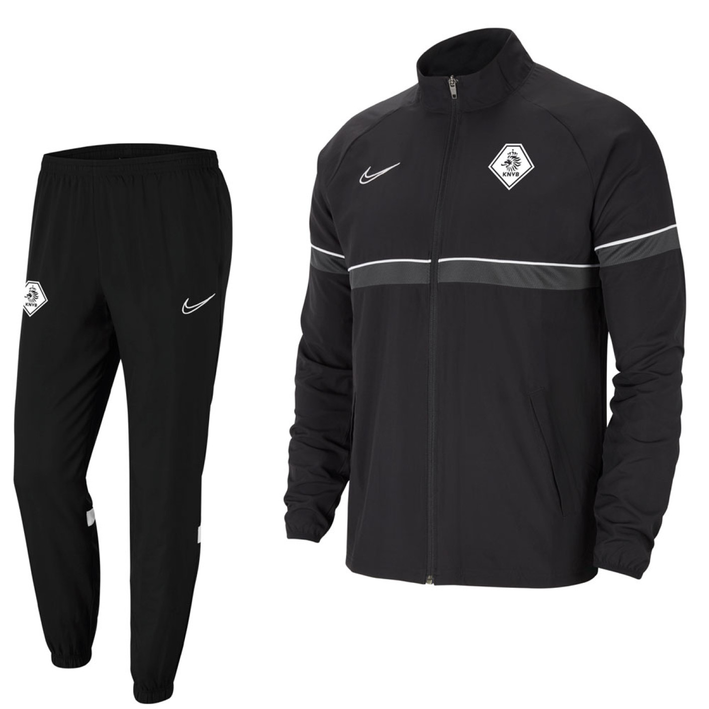 Nike KNVB Trainingspak Woven Zwart Wit