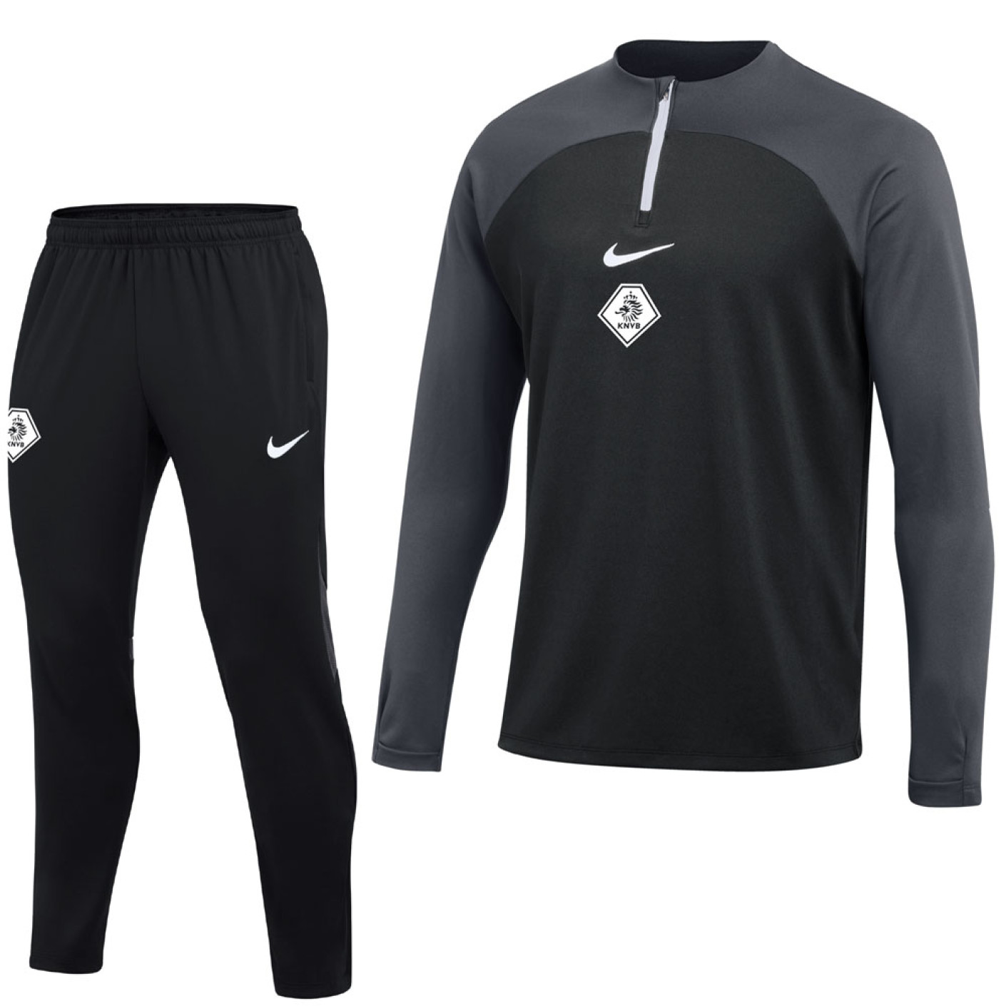 Nike KNVB Drill Trainingspak Zwart Grijs Wit