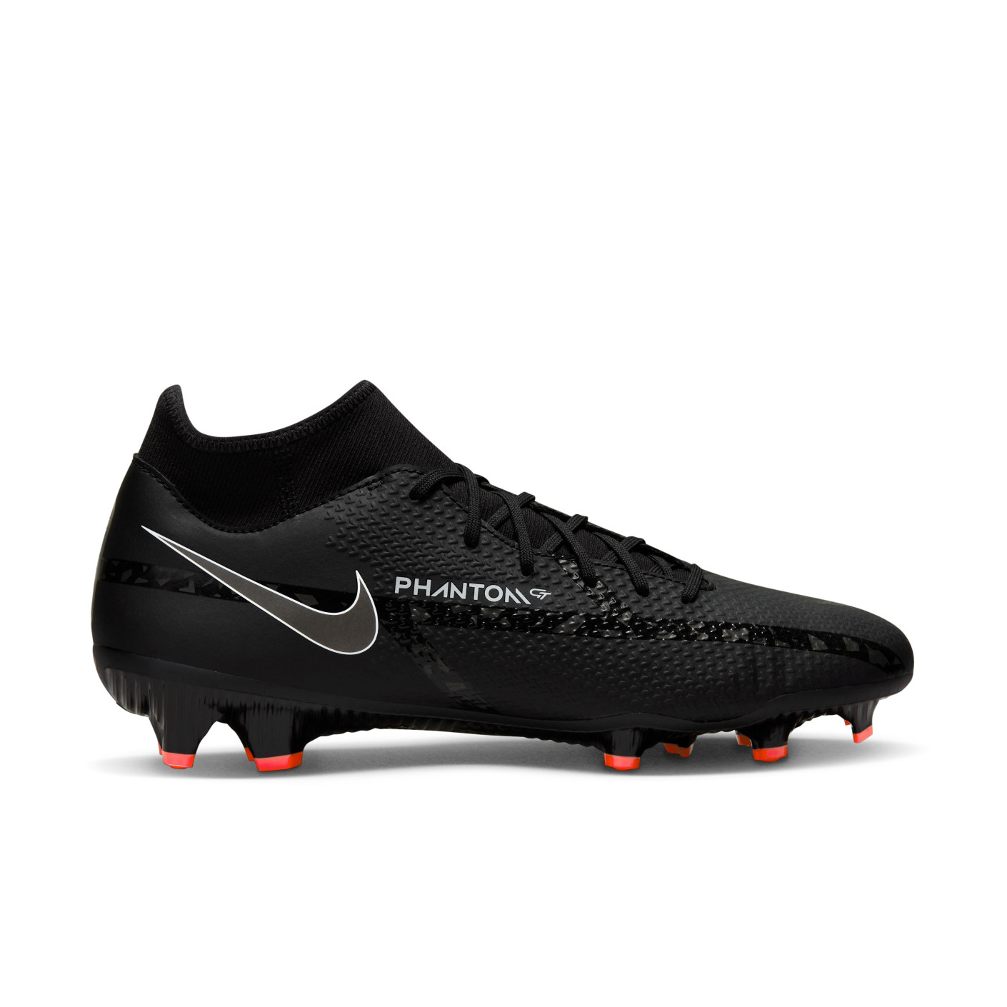 Nike Phantom Academy GT2 DF Grass/Artificial Turf Football Shoes (MG) Black Grey Red