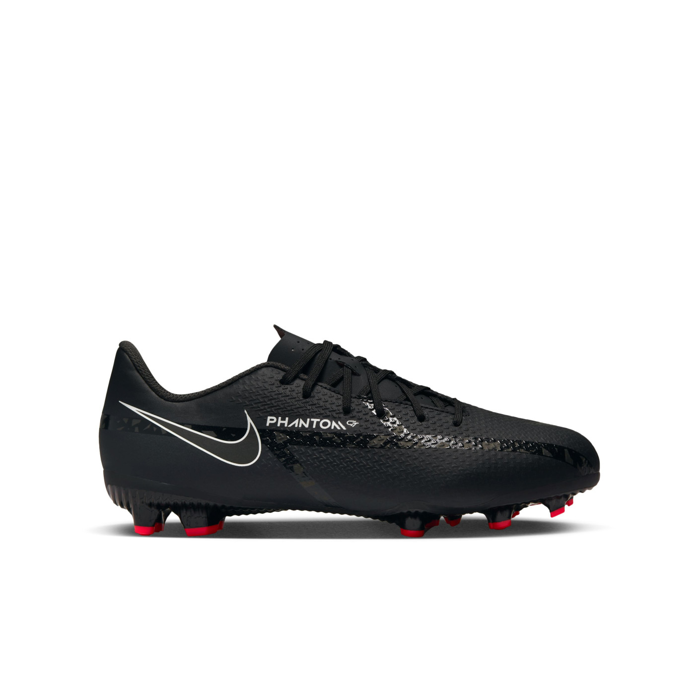 Nike Phantom GT2 Academy Gras / Kunstgras Voetbalschoenen (MG) Kids Zwart Grijs Rood