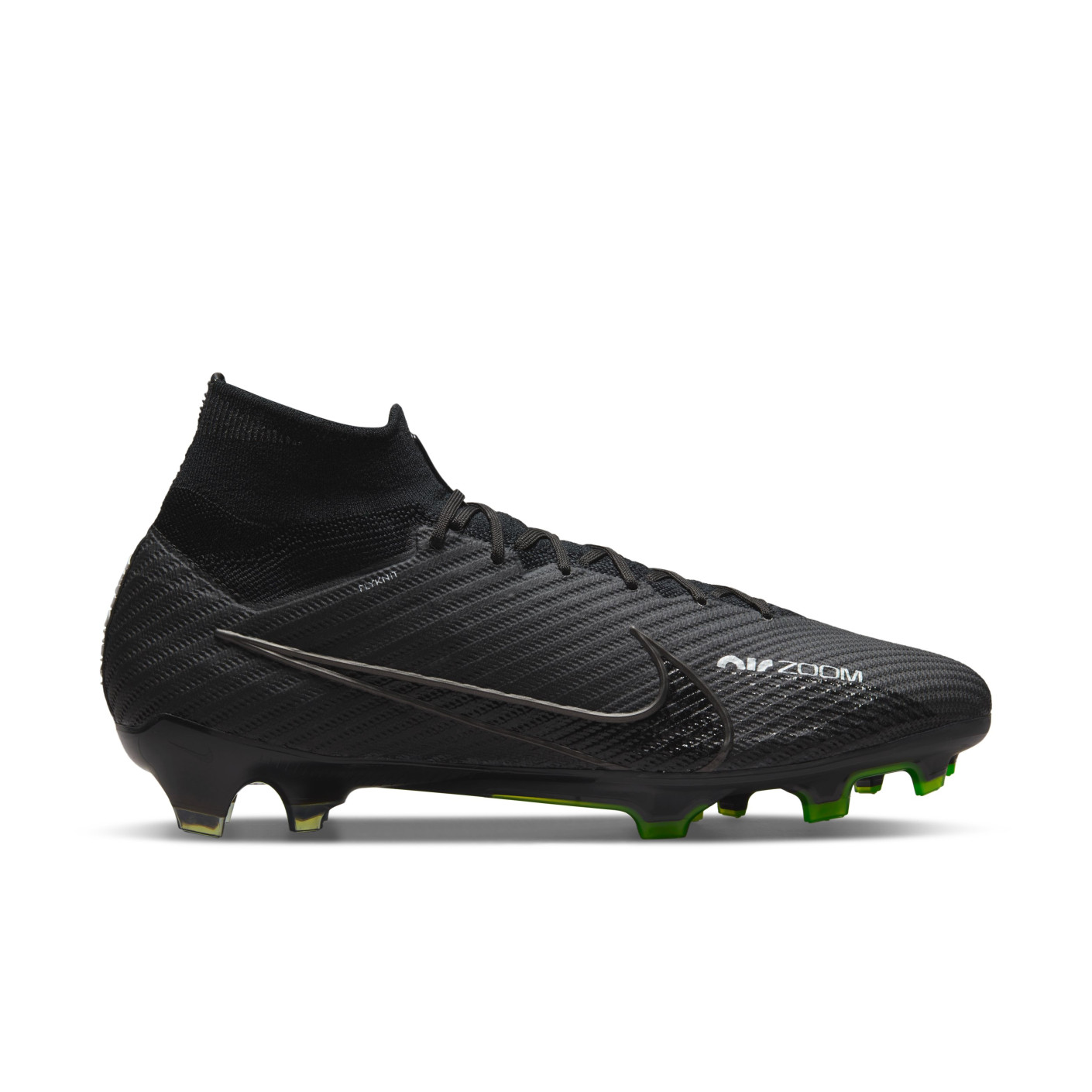 Nike Zoom Mercurial Superfly Elite 9 Grass Football Shoes (FG) Black Grey Neon Yellow