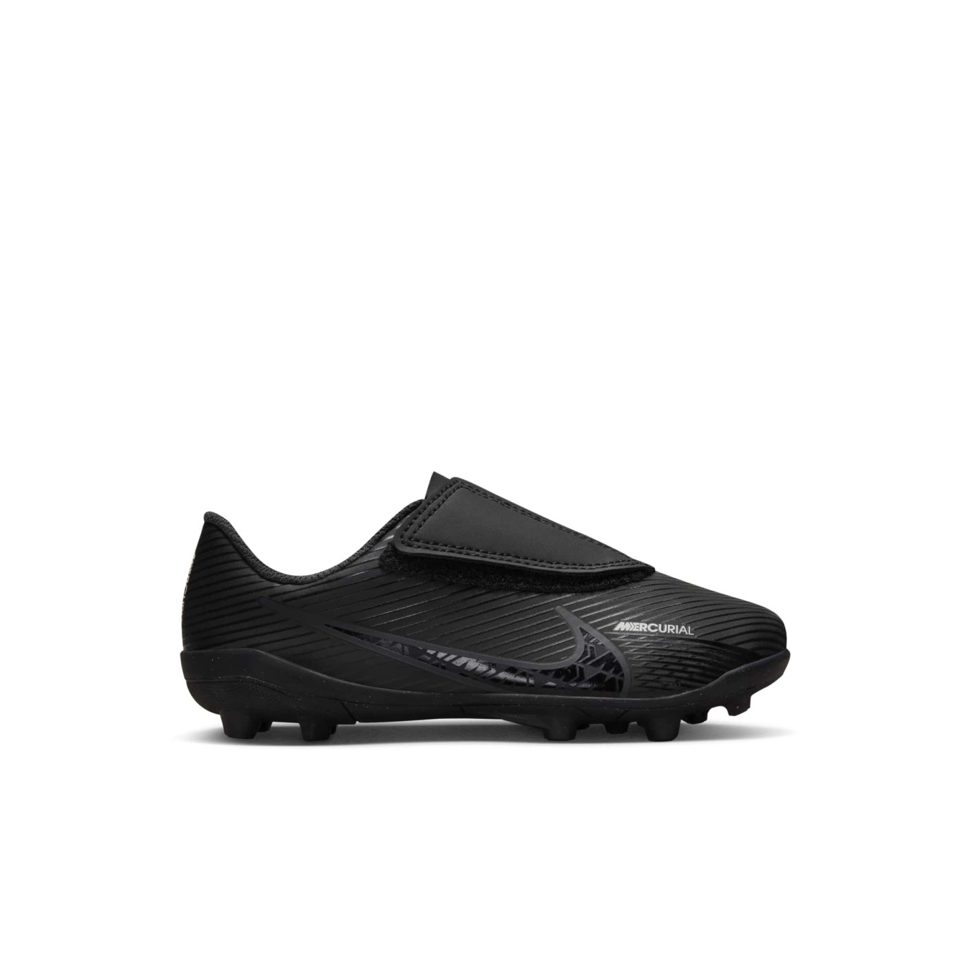 Nike Mercurial Vapor 15 Club Velcro Gras / Kunstgras Voetbalschoenen (MG) Kids Zwart Grijs