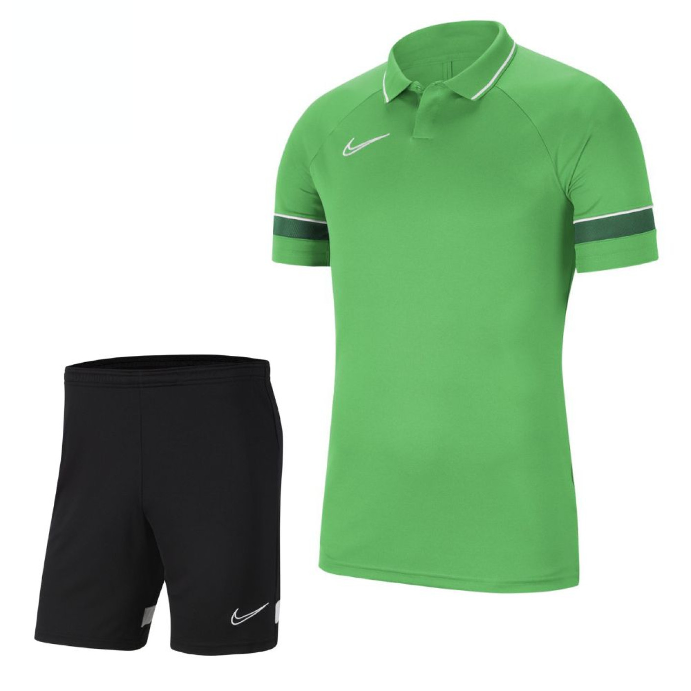 Nike Academy 21 Dri-Fit Polo Trainingsset Kids Groen Zwart