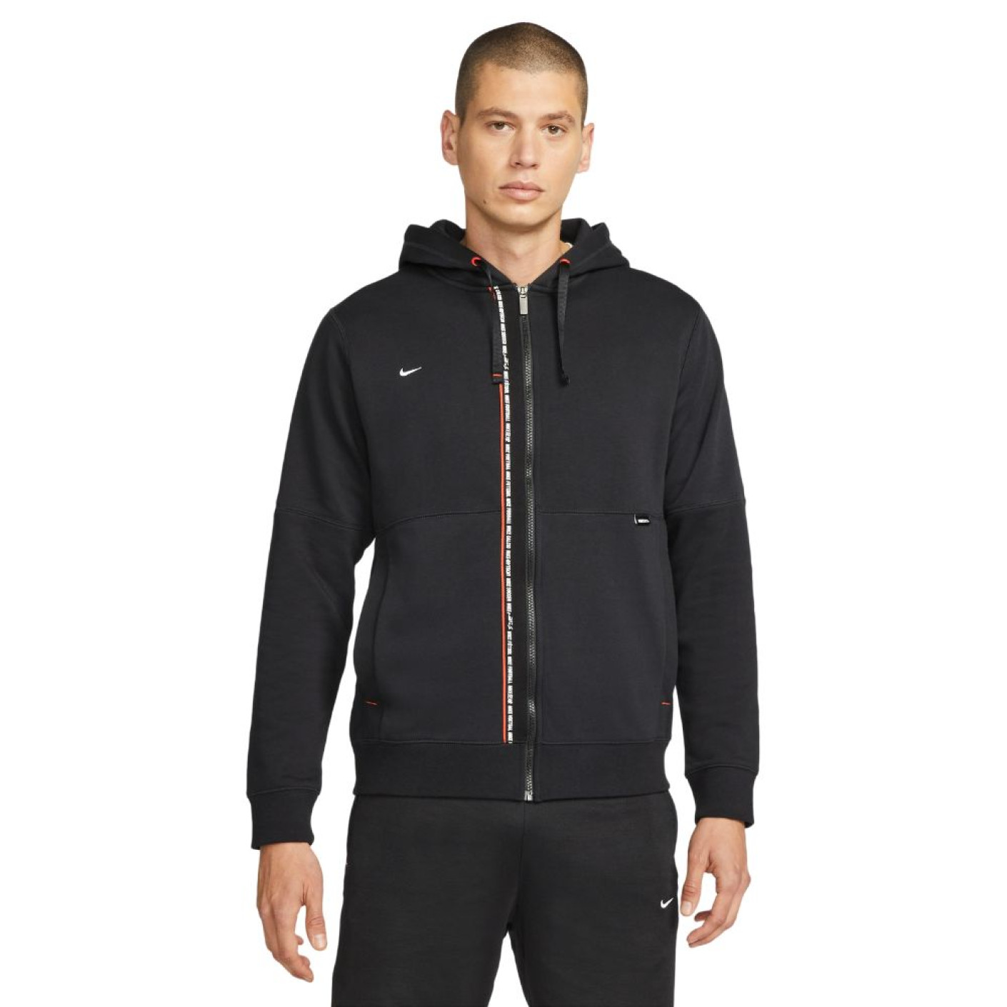 Nike F.C. Tribuna Full-Zip Fleece Hoodie Zwart Rood