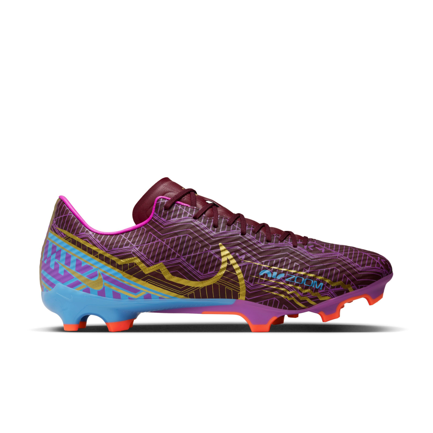 Nike Zoom Mercurial Vapor Academy 15 KM Grass/Artificial Grass Football Shoes (MG) Purple Burgundy Gold