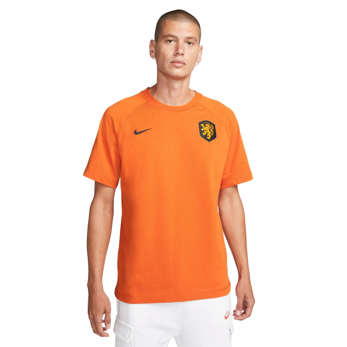 Nike Nederland Travel T Shirt 2022 2024 Orange Black KNVBshop