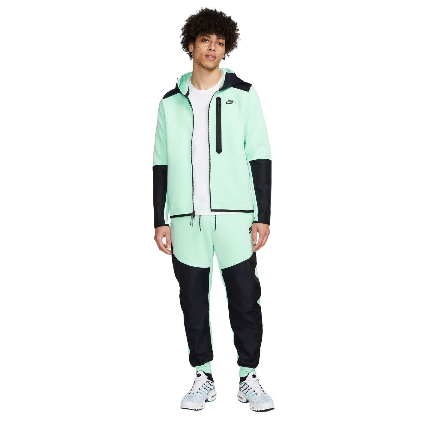 Nike Tech Fleece Overlay Trainingspak Lichtgroen Zwart