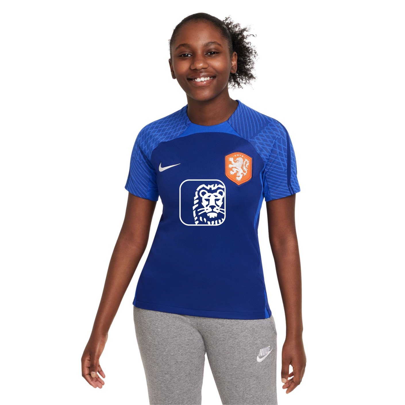 Nike Nederland Strike Trainingsshirt 2022-2024 Kids Blauw Wit
