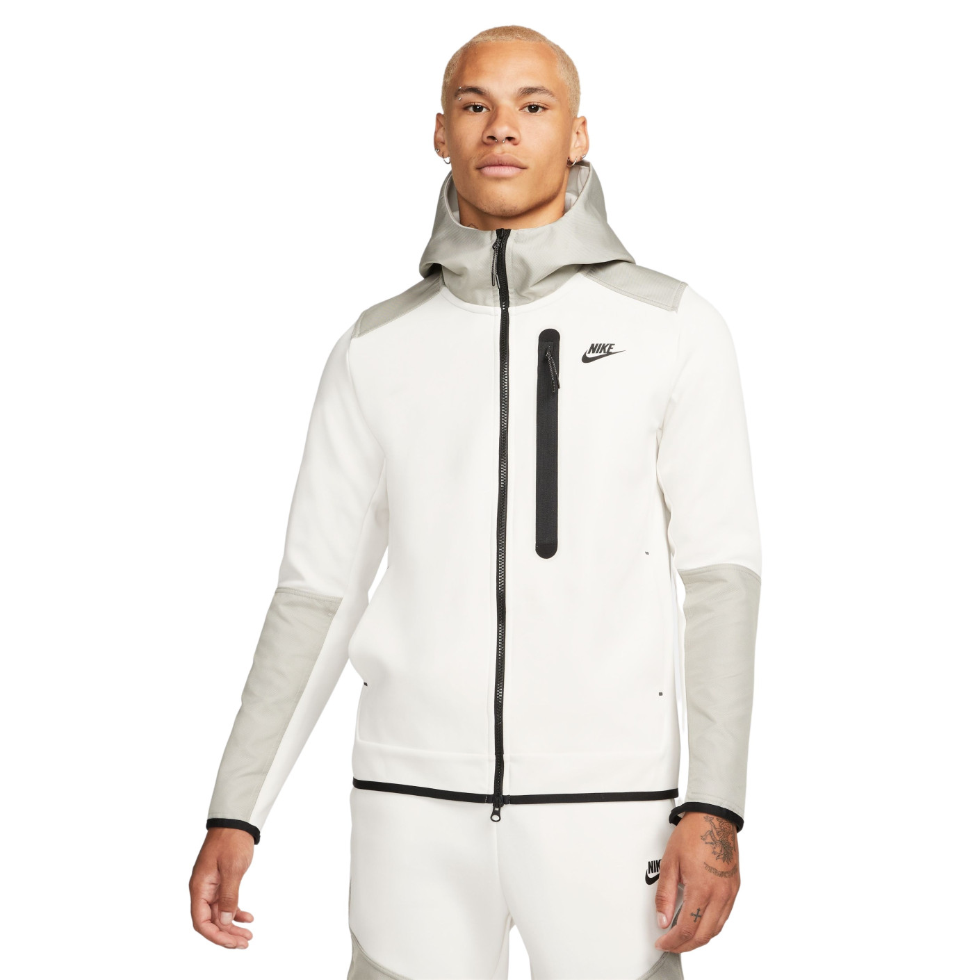 Nike Tech Fleece Overlay Vest White Grey - KNVBshop.nl