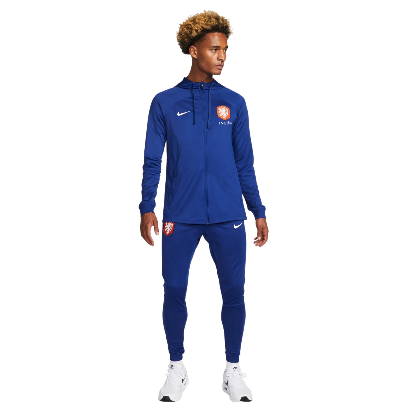 Nike Nederland Strike Hooded Trainingspak 2022-2024 Blauw Oranje Wit