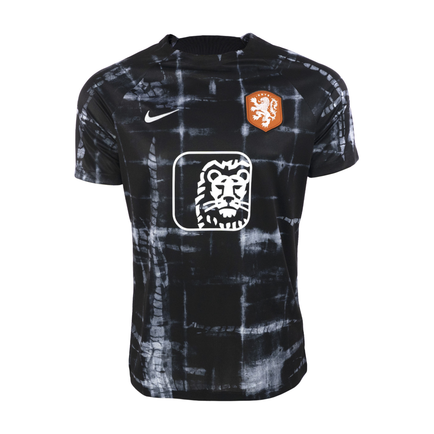 Nike Nederland Pre Match Trainingsshirt 2022-2024 Zwart Wit