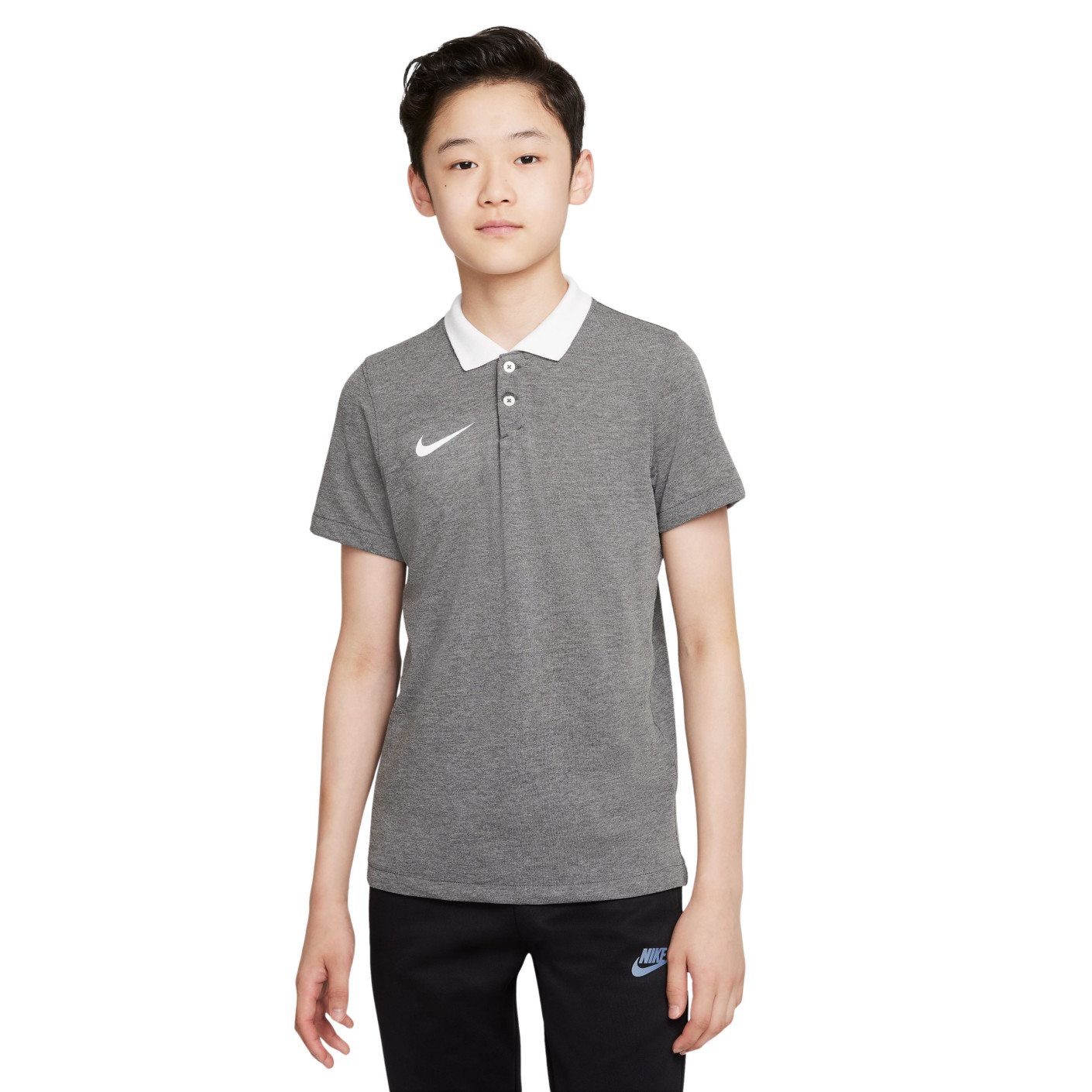 Nike  Dri-Fit Park 20 Polo Kids Donkergrijs Wit