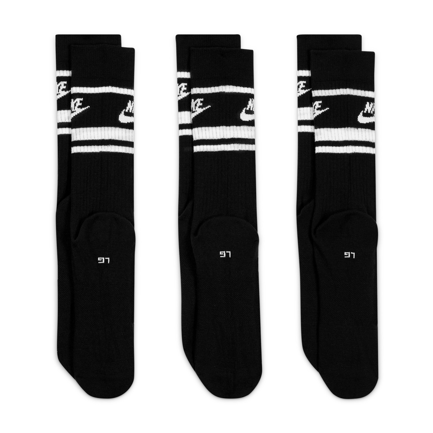Nike Essential Everyday Sports Socks 3 Pack Black White KNVBshop