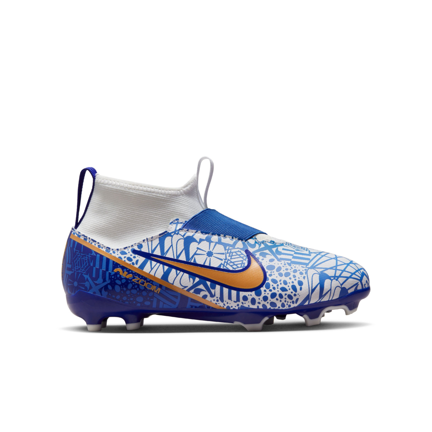 Nike Zoom Mercurial Superfly Academy 9 CR7 Grass/Artificial Grass Football Shoes (MG) Kids White Blue Bronze KNVBshop.nl