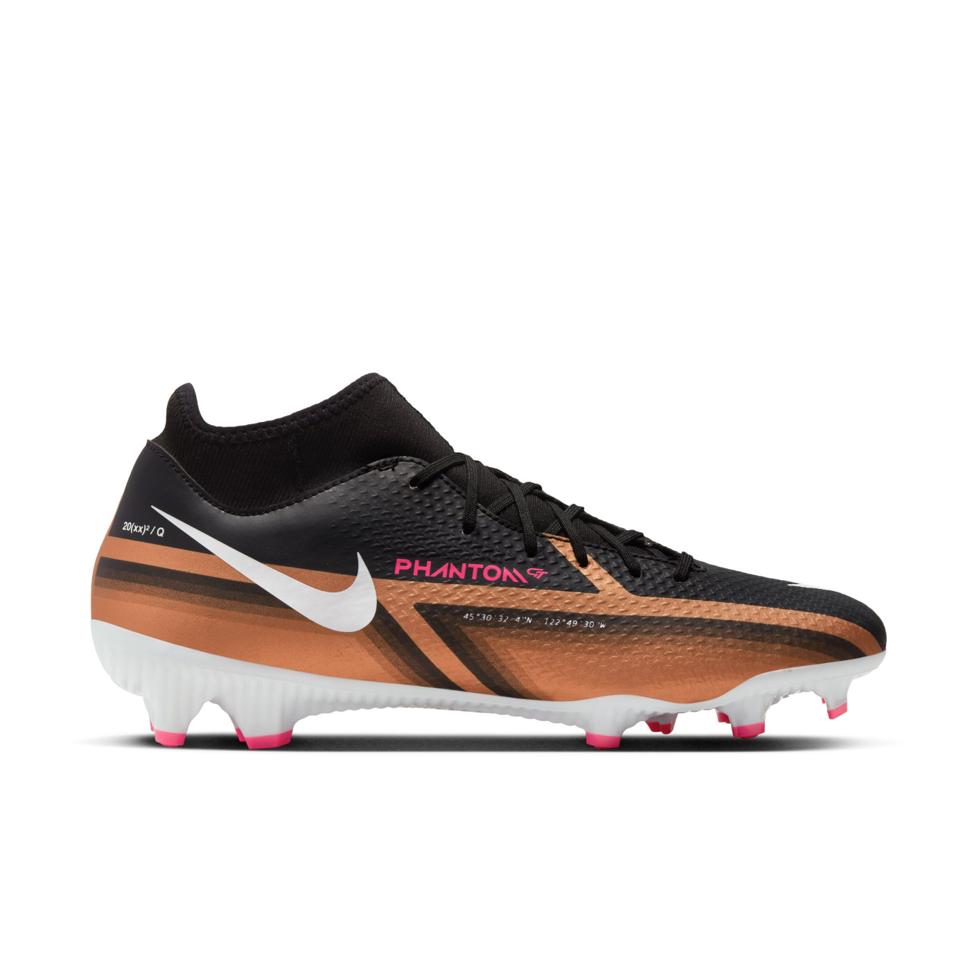Nike Phantom GT2 Academy Dynamic Fit Grass/Artificial Grass Football Shoes (MG) Black Bronze White