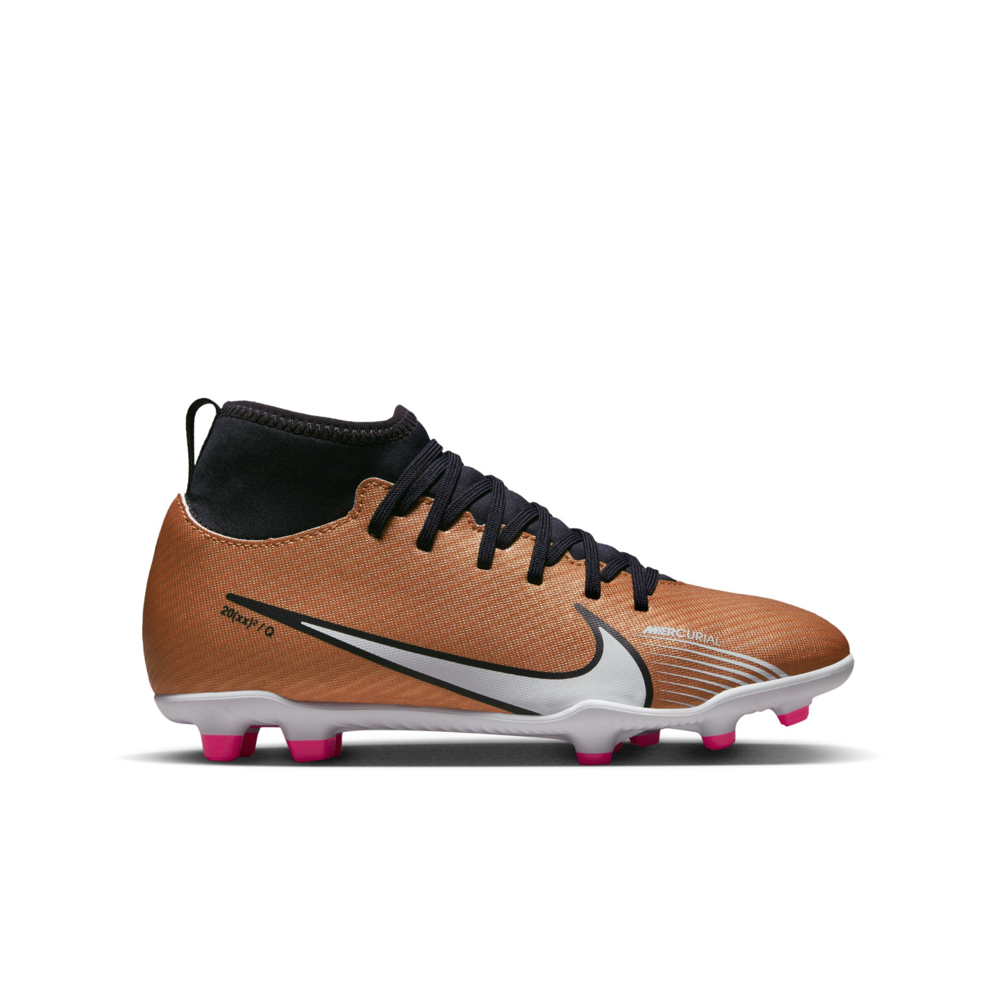 Nike Mercurial Superfly 9 Club Gras / Kunstgras Voetbalschoenen (MG) Kids Brons Zwart Wit