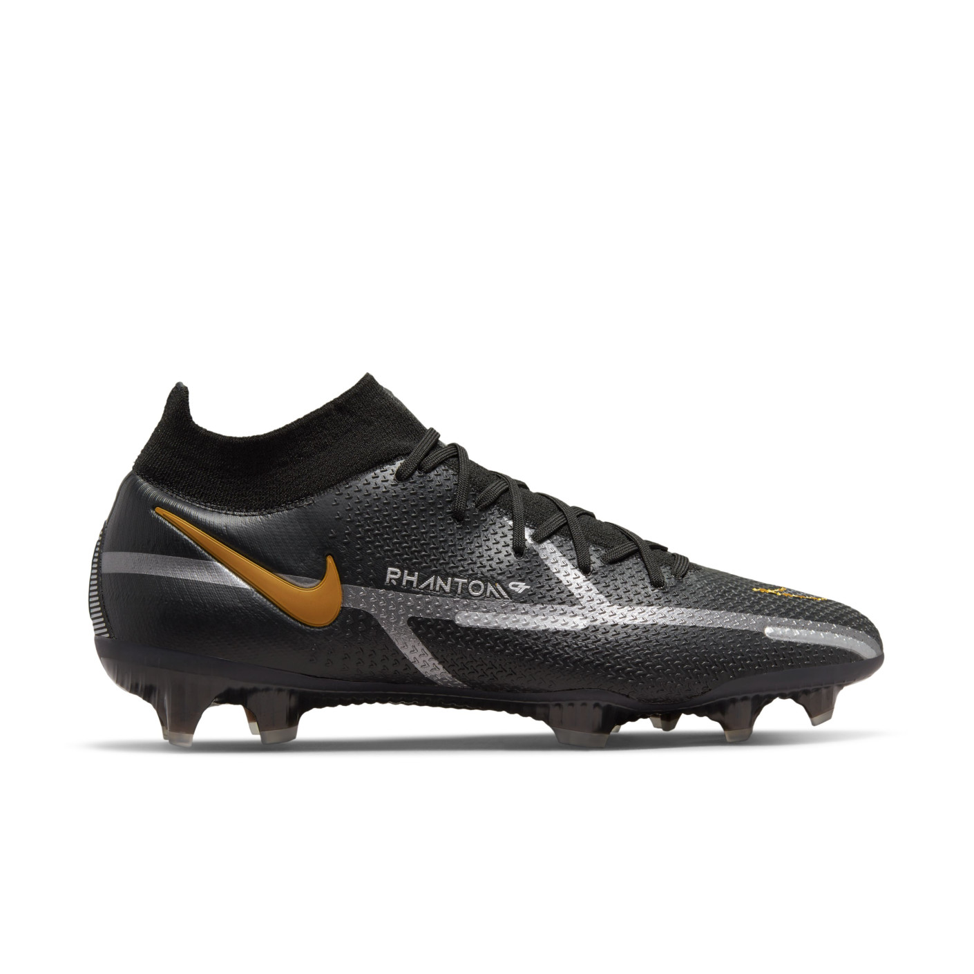 Nike Phantom GT Elite 2 DF Gras Football Shoes (FG) Black Dark Grey Gold